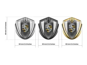 Porsche Badge Marca Auto Look Corse Finitura Lucida